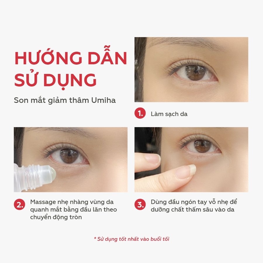 Son mắt UMIHA (10ml) giảm thâm mắt dưỡng trắng vùng da mắt cùng tinh chất Rễ Sâm