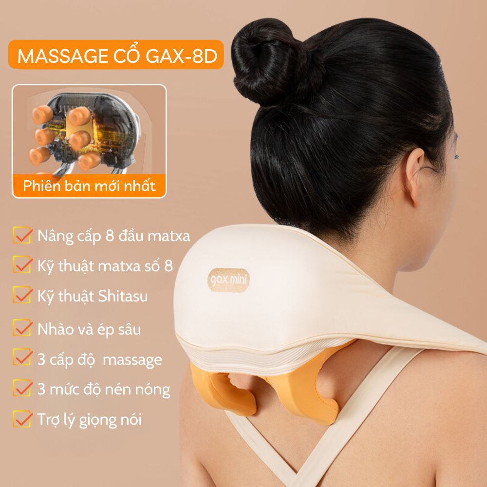 máy massage cổ vai gáy 6D có đèn hồng ngoại đai khăn choàng massage cổ vai gáy 