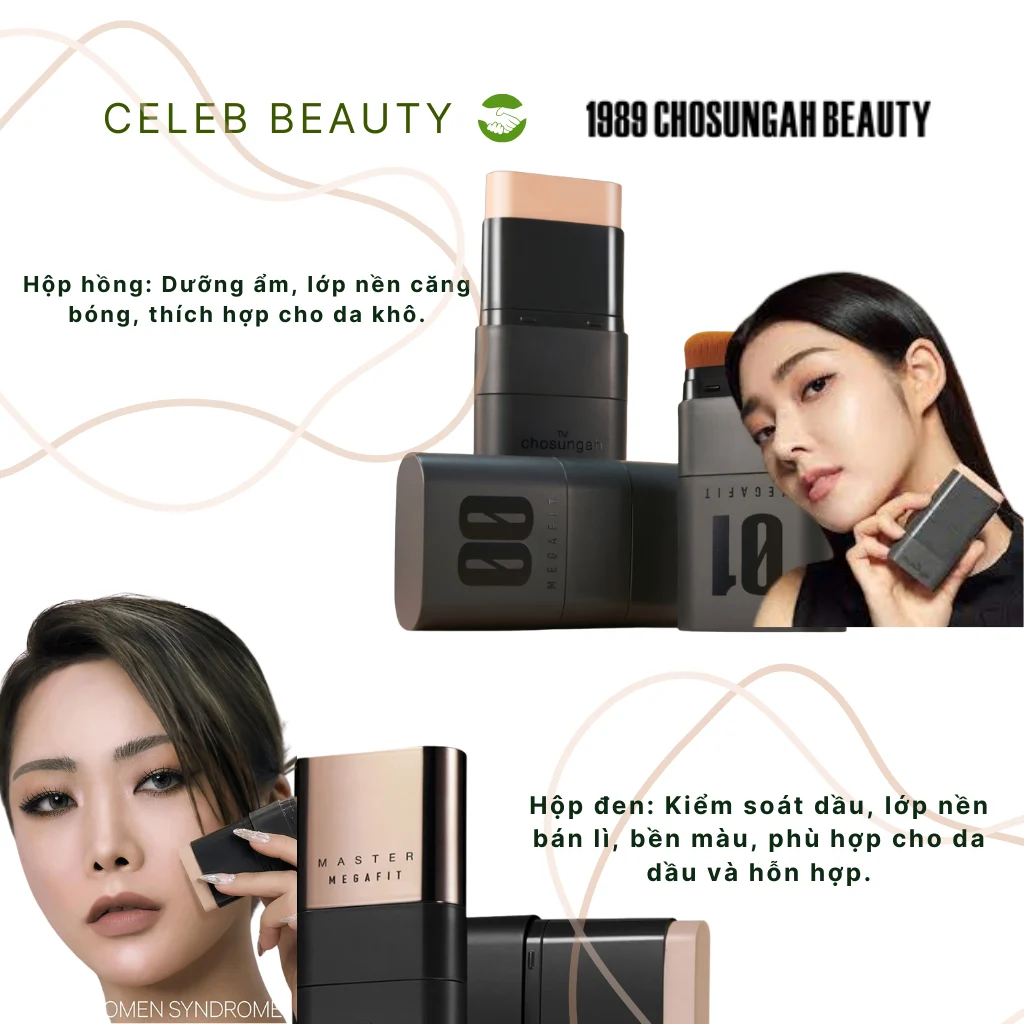 Kem Nền Dạng Thỏi Màu Hồng Dưỡng Ẩm 01 - Chosungah TM Mega Fit Stick Foundation