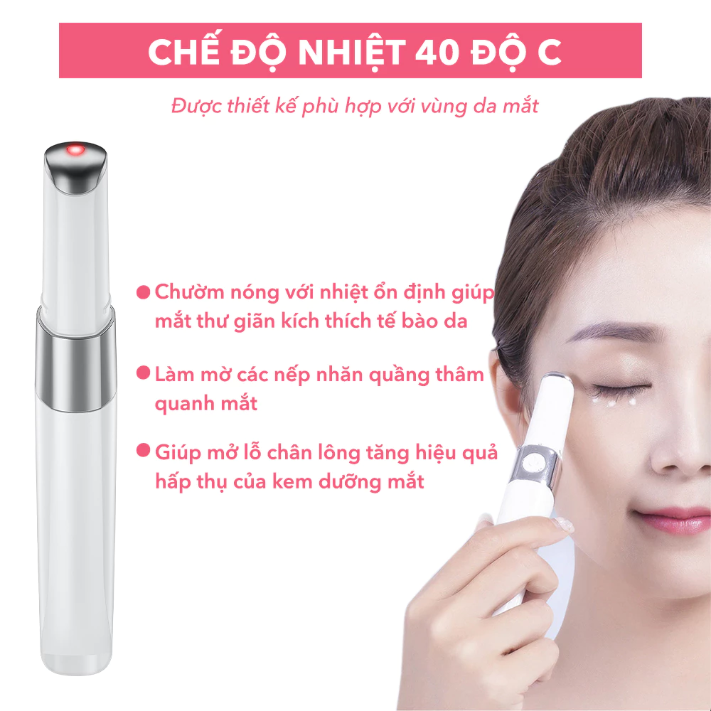 áy Massage Mắt Giảm Quầng Thâm NanoTime F52E HTBeauty, Trẻ Hoá Da Công Nghệ Điện Từ Trường, Bổ Xung ION