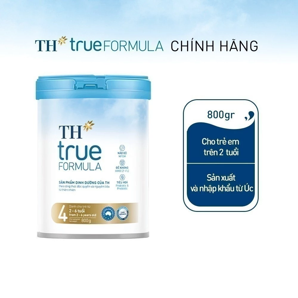 Sản phẩm dinh dưỡng công thức cho trẻ từ 2 đến 6 tuổi TH true FORMULA 4 800G