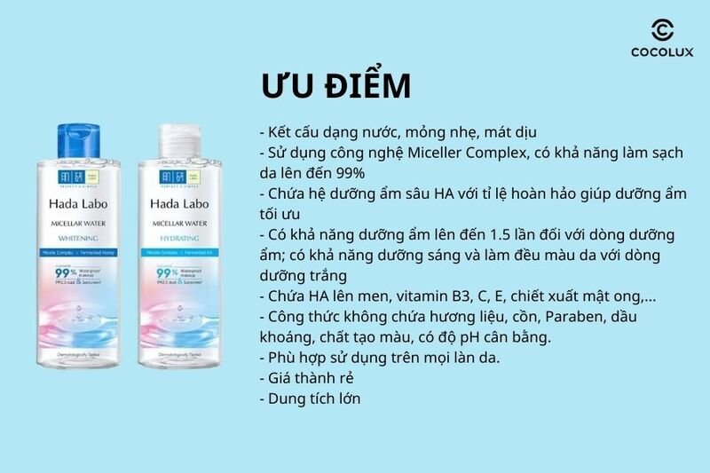  Nước tẩy trang sạch sâu dưỡng ẩm Hada Labo Micellar Water Hydrating 