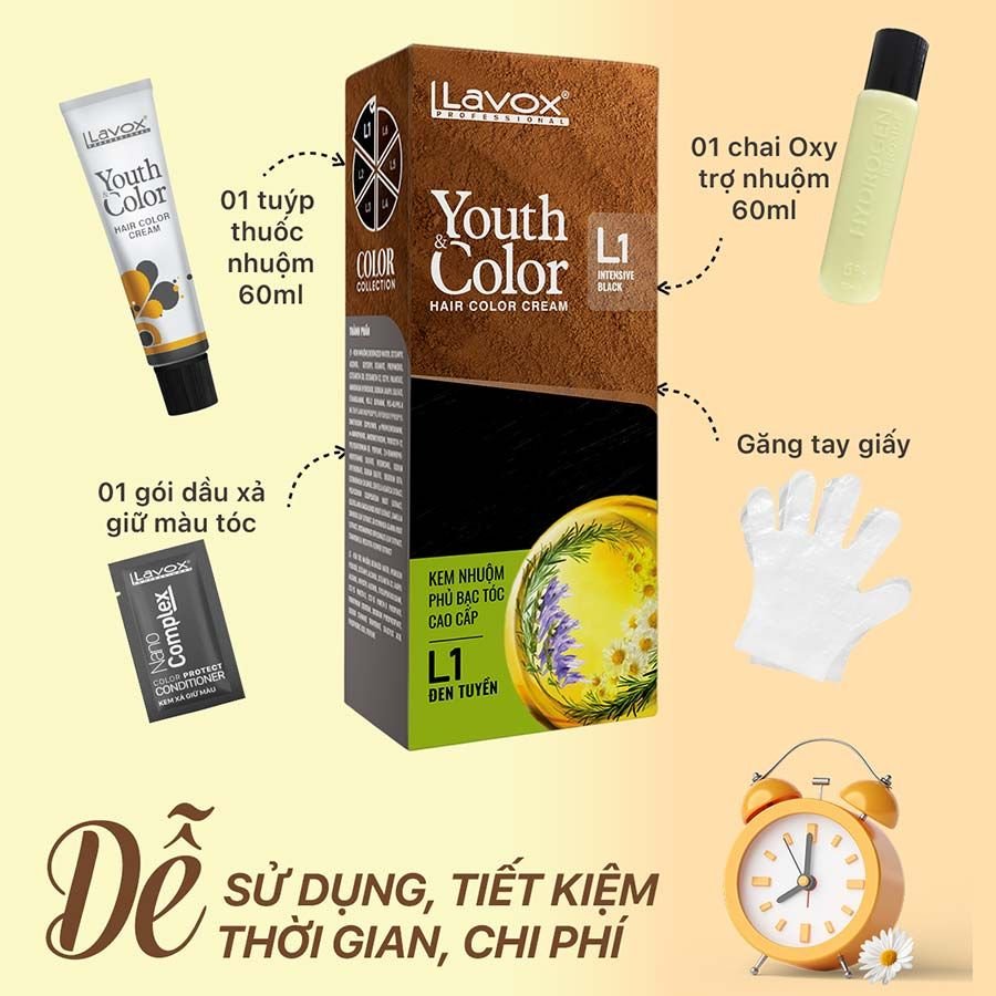 Kem Nhuộm Tóc Cao Cấp Youth&Color Lavox