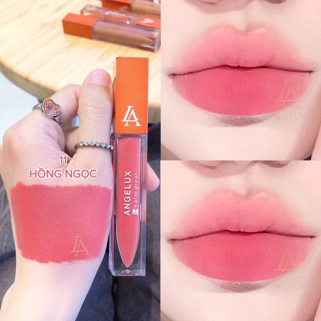 Son Dolly ANGELUX full 12 màu, set son kem lì lâu trôi bền màu mềm môi chống thấm 24h