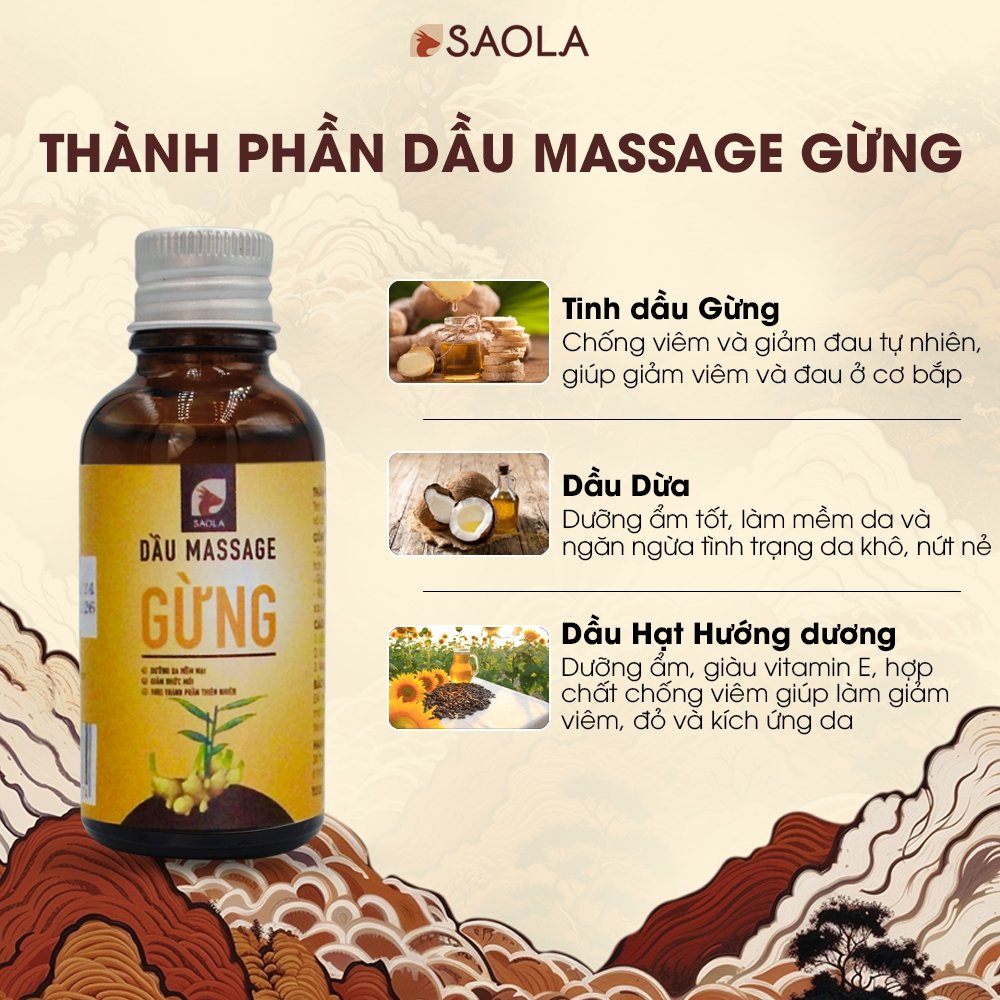 Dầu Nóng Massage Giảm Đau Xương Khớp, Thư Giãn Ngủ Ngon, Vận Động Tốt, Không Nhờn Rít