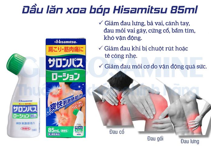 Lăn xoa bóp Salonpas Nhật Bản 85ml giảm đau nhanh, thẩm thấu tức thì