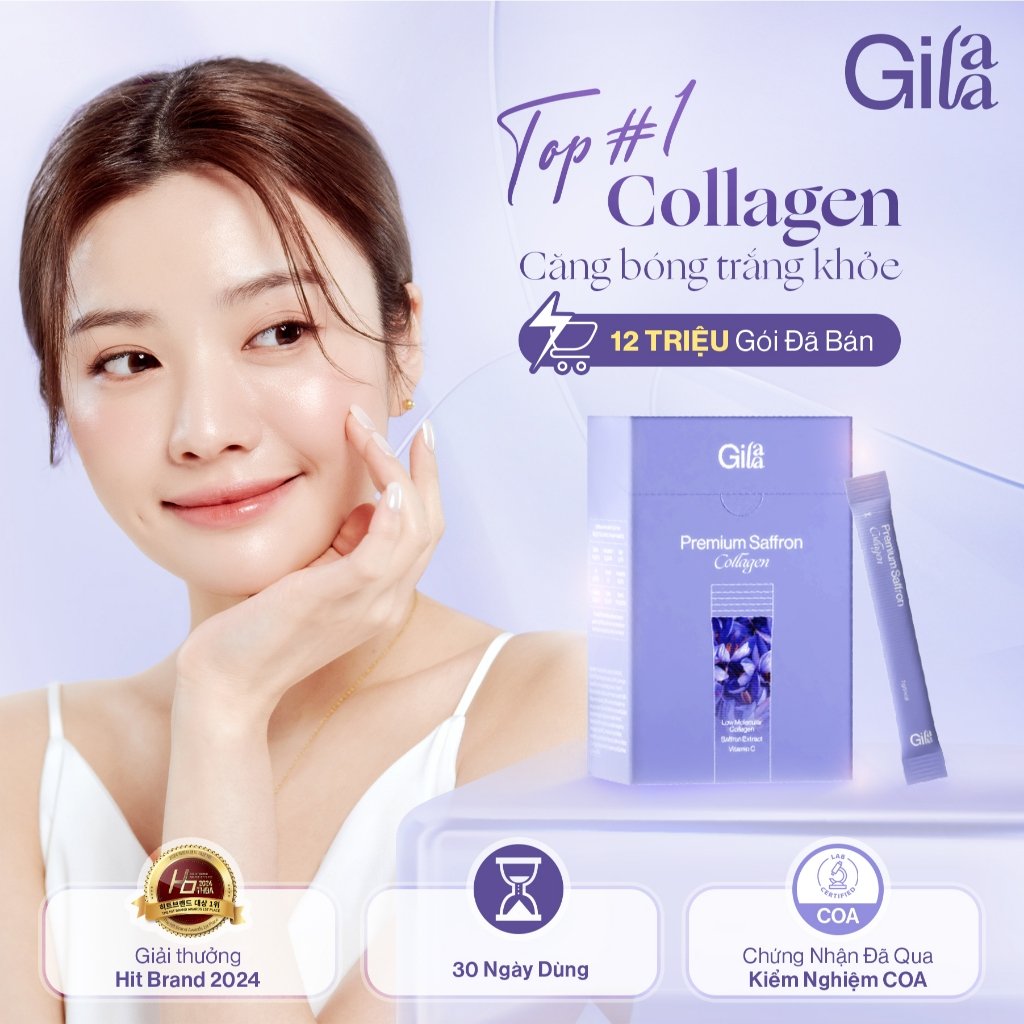 Nước Uống Collagen Gilaa Siêu Phân Tử 300da Trẻ Hóa
