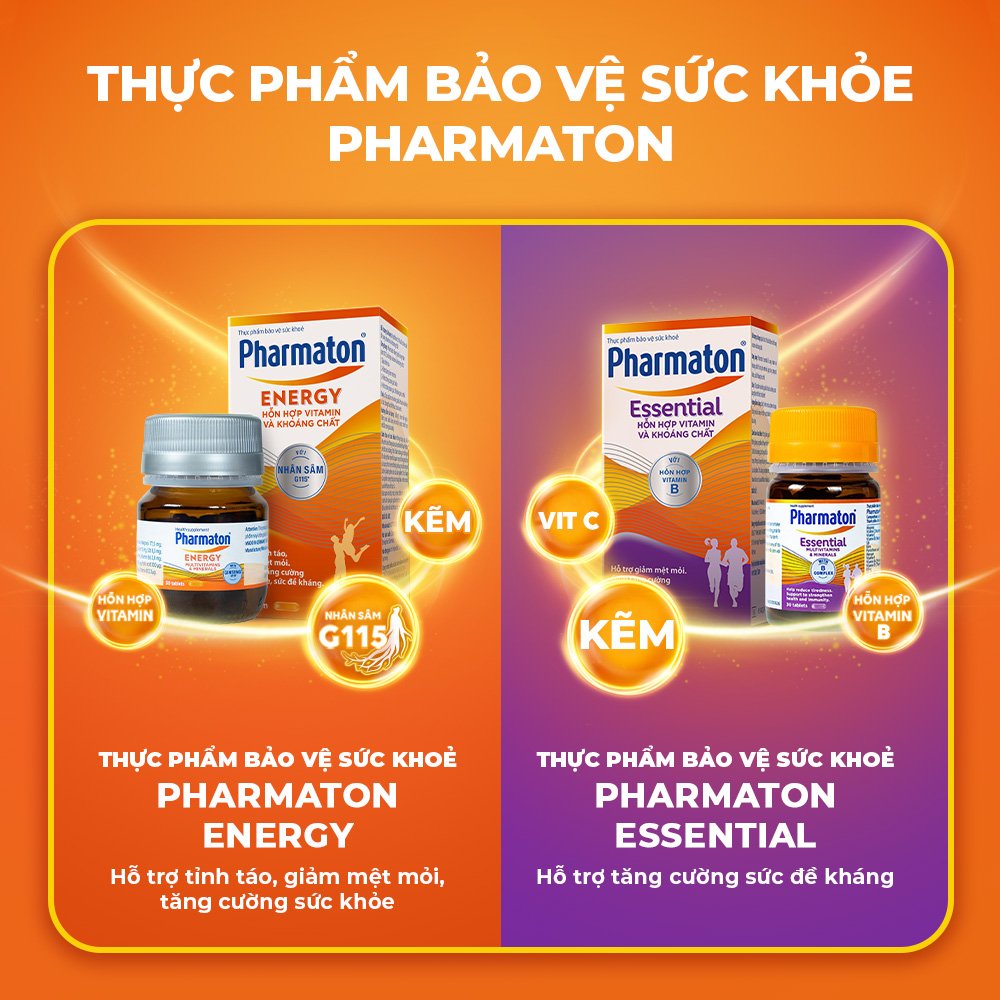 Viên uống Pharmaton Energy bổ sung nhân sâm G115, hỗn hợp vitamin và khoáng chất giúp tỉnh táo, giảm mệt mỏi