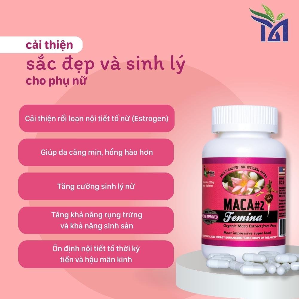 iên uống đẹp trắng da toàn thân bổ sung nội tiết tố sinh lý nữ MACA 2