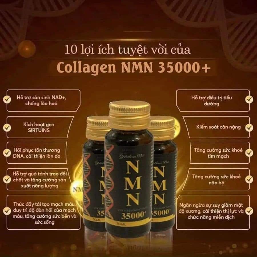 Nước Uống NMN Collagen plus 38000++ giúp trắng da chống lão hoá ngừa nám tàn nhang