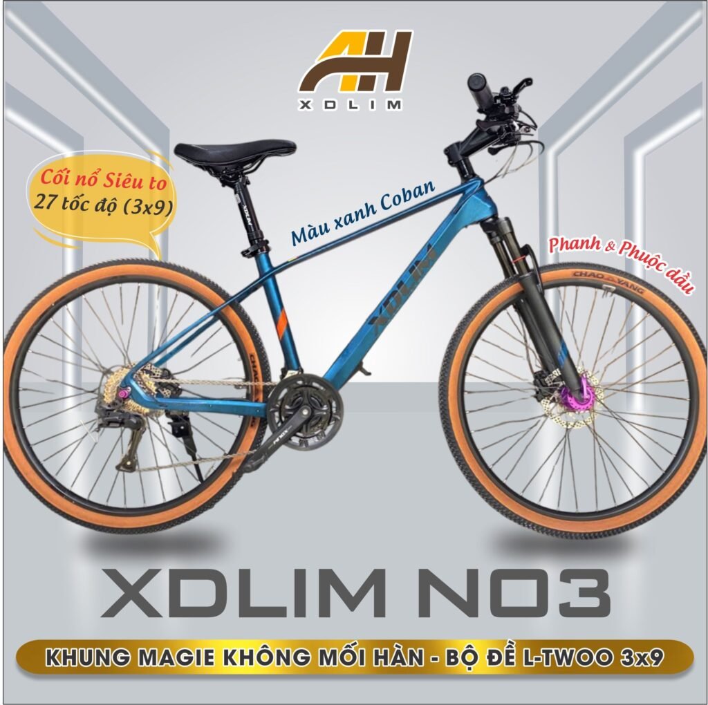 XE ĐẠP MTB XDLIM NO3 CỐI NỔ- KHUNG MAGIE KHÔNG MỐI HÀN, PHUỘC DẦU, PHANH DẦU