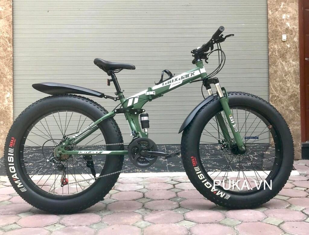 Xe đạp thể thao Lauxjack, xe đạp địa hình gấp gọn, xe đạp bánh béo