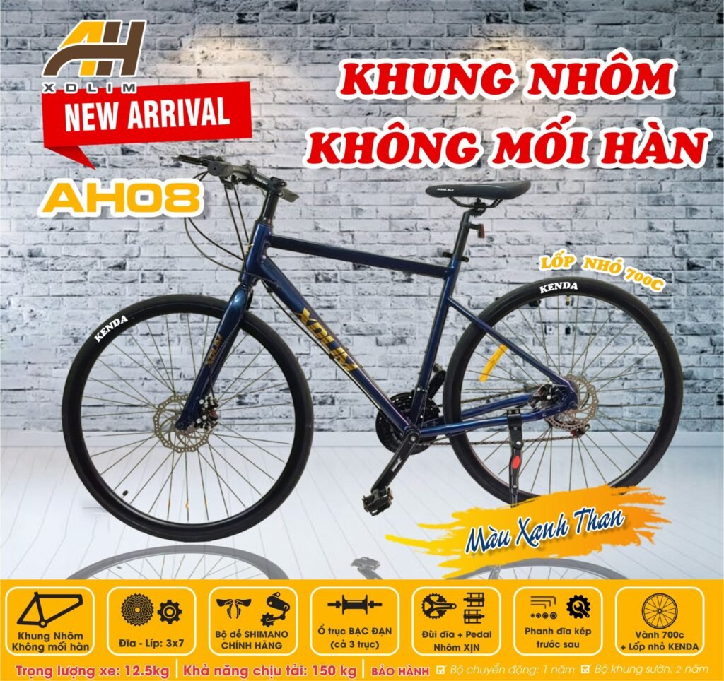 Xe đạp Touring Xdlim Ah08 - 7 món nhôm không mối hàn - đề shimano BỔ SUNG BẢN CỐI NỔ