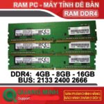 Ram PC DDR4 4GB, 8GB, 16GB Bus 2133/2400/2666 dùng cho máy tính để bàn
