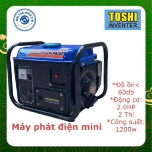 Máy phát điện gia đình Toshi chạy xăng pha nhớt 2 thì 1200w, tiết kiệm nhiên liệu