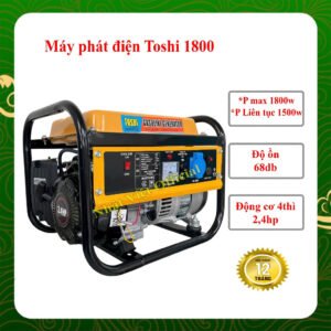 Máy phát điện 1,8kw Toshi 4 thì chạy xăng cho gia đình