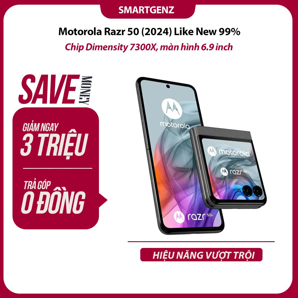 Điện Thoại Gập Motorola Razr 50 (2024) Like New 99% - Thiết Kế Sang - Hiệu Năng Mạnh