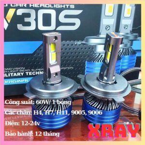 Đèn Pha led V30s Siêu sáng với 24 chíp led, có đầy đủ các chân H1,H4, H7, H11, 9005, 9006( giá 1 bóng)