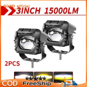 Đèn sương mù LED 12D 3" 100W 6000K 3000K 12000LM chuyên dụng cho xe máy/xe địa hình/xe tải/ô tô 12V 24V,Phụ kiện đầy đủ