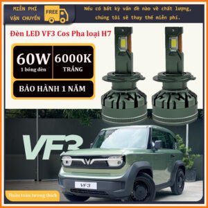 2 bóng đèn LED pha/cos chuyên dụng cho VF3 ổ cắm H7, công suất 60W/bóng，Trắng 6000K.