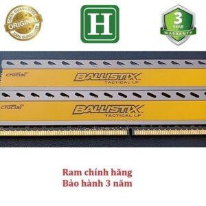 Ram tản nhiệt 8Gb DDR3 bus 1333 overclock tới 1866 (Kit 2x4gb) ram bộ hiệu Crucial Ballistix, tháo máy, bảo hành 3 năm