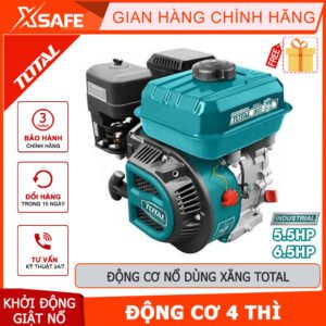 Động cơ nổ TOTAL chất lượng cao, tiết kiệm nhiên liệu, máy nổ động cơ xăng 4 thì OHV, đầu ra tối đa 5.5HP - 6.5HP