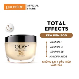 Kem Dưỡng Ẩm OLAY TOTAL EFFECTS Ban Đêm Phục Hồi & Hỗ Trợ Làm Chậm 7 Dấu Hiệu Lão Hóa 50G