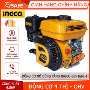 Động cơ nổ dùng xăng INGCO GEN1682-1 Máy nổ động cơ 4 thì OHV, đầu ra tối đa 6,5HP, bình nhiên liệu 3,6L - [XSAFE]