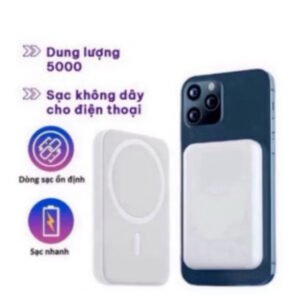 Pin Sạc Dự Phòng Không Dây 5000mAh ​Mini Có Nam Châm Tự Động Cho iPhone,android new