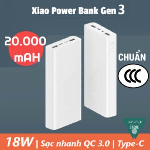 Pin sạc dự phòng Xiao gen 3 20000 mAh - Pin dự phòng Xiao PLM18ZM 18w 20000 mAh