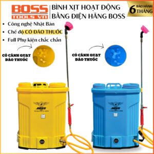 Bình xịt điện BOSS 16L và 20L CÓ CHỨC NĂNG ĐẢO TRỘN THUỐC dùng phun xịt, tưới cây, khử khuẩn. Bảo hành 6 tháng