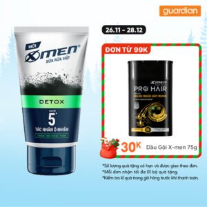 Sữa Rửa Mặt X-Men Loại Bỏ 5 Tác Nhân Ô Nhiễm Go Detox Ngừa Mụn Hỗ Trợ Sáng Da 100Gr
