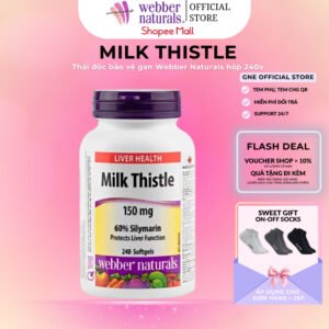 Viên Uống Hỗ Trợ Thải Độc Và Bảo Vệ Gan Webber Naturals Milk Thistle 150mg Hộp 240 Viên
