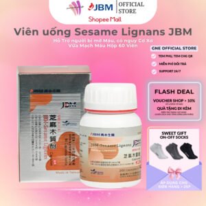 Viên Uống Sesame Lignans JBM Hỗ Trợ người bị mỡ Máu, có nguy Cơ Xơ Vữa Mạch Máu Hộp 60 Viên