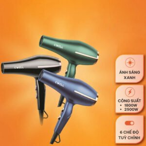 Máy sấy tóc CWell C03HD công suất lớn sấy nhanh, nhiều màu sắc
