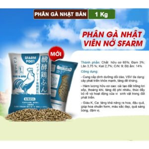 Phân Gà Aki Sfarm 1Kg, Nhập Khẩu Nhật, Viên Nén - Phân Hữu Cơ Sinh Học Chuyên Bón Rau Quả, Cây Cảnh Mọi Giai Đoạn chính hãng SKU 24879377388