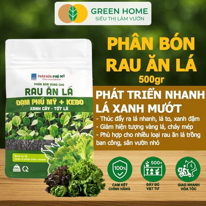 Phân Bón Rau Ăn Lá Greenhome, Gói 500gr, Bung Rễ Mạnh, Ra Lá Nhanh, Xanh Cây, Tốt Lá, Năng Suất Cao chính hãng SKU 23745308788