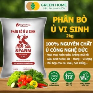 Phân Bò Ủ Vi Sinh GreenHome, Sfarm, Bao 2kg, Bổ Sung Dinh Dưỡng Đa, Trung, Vi Lượng Và Acid Humic chính hãng SKU 18404980906