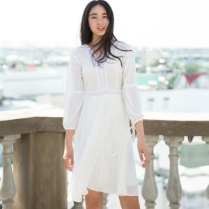 Đầm Xòe Cao Cấp Thời trang thiết kế Hity DRE075 (Trắng Kim Cương)