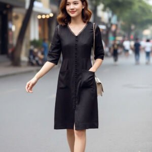 Đầm Suông Linen Procida DRE137 thời trang thiết kế Hity