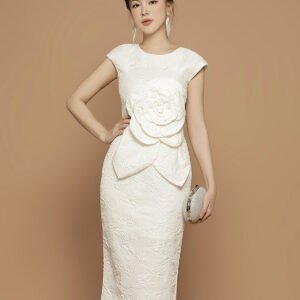 MẪN DUYÊN | MS 2597 – ĐẦM DỰ TIỆC GẤM KẾT HOA XINH SANG TRỌNG