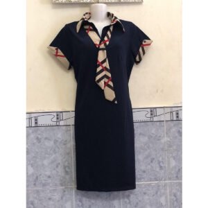 Đầm suông nữ thời trang công sở dạo phố màu xanh đen Mẫu 1