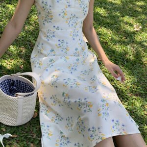 Đầm maxi đi biển, du lịch, sự kiện... loại đẹp, hàng chuẩn Quảng Châu, dọn kho siêu tốt, váy maxi hoa nhí 2 dây màu sáng, họa tiết nhẹ nhàng, nữ tính | MX054