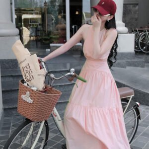 Đầm maxi cổ khoét giọt nước