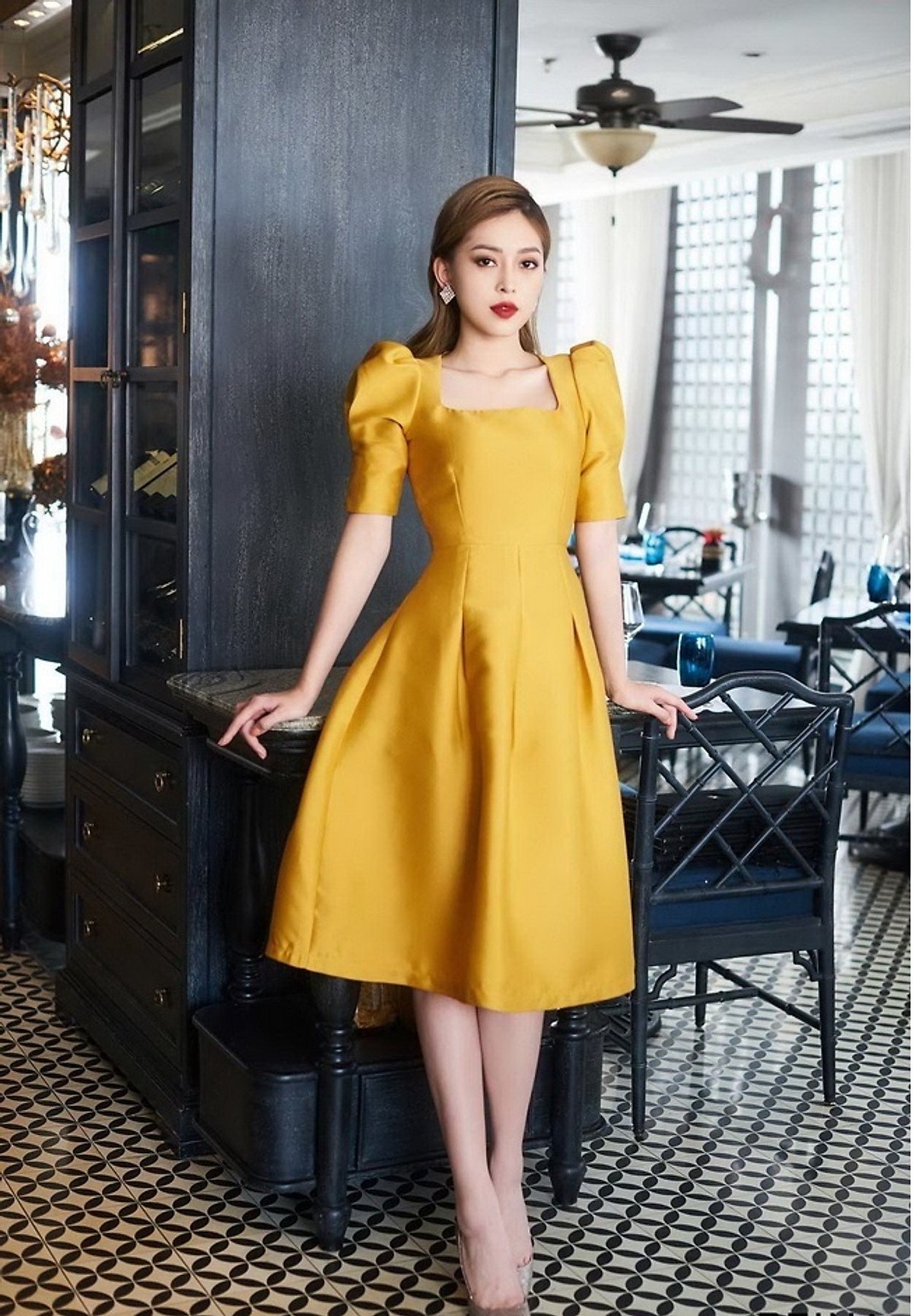 ĐẦM XÒE CỔ VUÔNG TAY LỞ