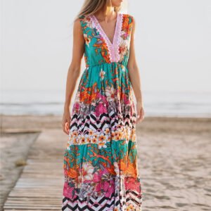 Maxi Phối Ren Ánh Bạc Cotton Isla Bonita