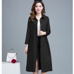 Đầm suông nữ cổ sơ mi dáng dài, form suông trơn dài tay, có túi hông thời trang xuân thu cho nữ Haint Boutique