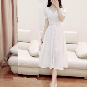 Đầm dự tiệc phối nút sang trọng