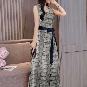 Đầm Maxi đi biển hoạ tiết 3D DN20061207