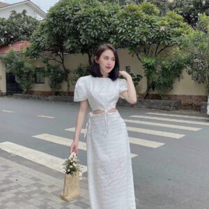 Đầm midi dáng dài dự tiệc MYMY dạo phố khoét eo sang trọng